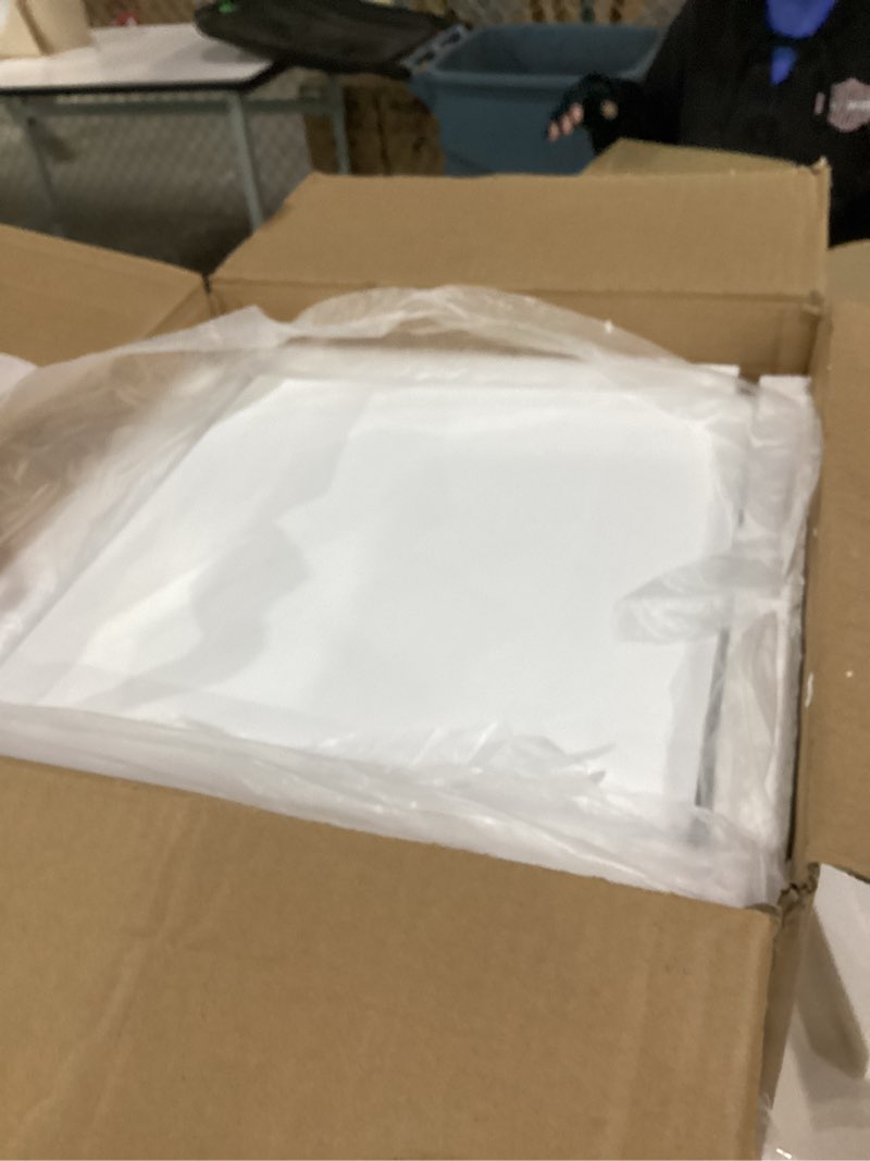 Condition photo showing As Is for cube display pedestal stand for bridal shop, square white display risers columns, party event decor platform base showcase for comic-con home shop boutiques (11.8*11.8*15.7in) white 11.8x11.8x15.7in