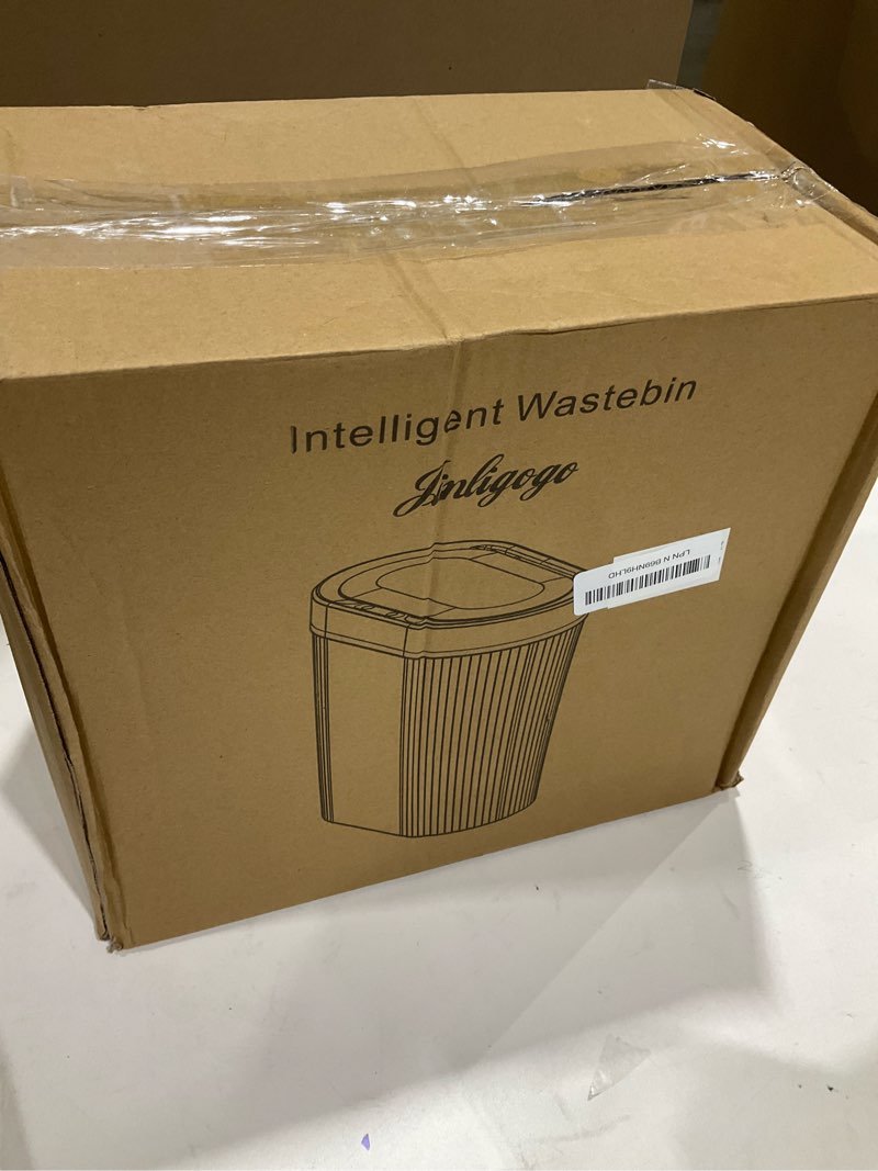 Condition photo showing Good Condition for 5 Gallon Bathroom Trash Can with Lid, Automatic Motion Sensor Black Trash Can, Touchless Slim Waterproof Garbage Bin for Kitchen, Bedroom, Office, and Bathroom 1P-5 Gallon Black