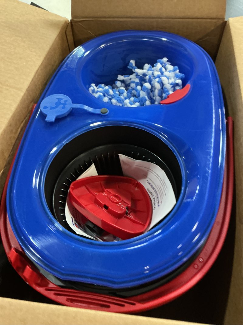 Condition photo showing As Is for O-Cedar RinseClean Spin Mop & Bucket System | Clean with Clean Water | Removes 99% of Bacteria Rinseclean Spin Mop & Bucket Cleaning System