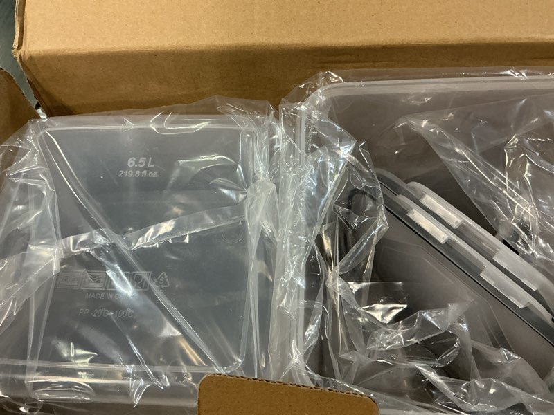 Condition photo showing Good Condition for M MCIRCO Extra Large 7qt / 6.5L/220oz Tall Food Storage Containers, WIDE & DEEP, 4-Piece Plastic Airtight Kitchen Pantry Storage Containers for Flour, Sugar, with 4 Measuring Cups,20 Labels