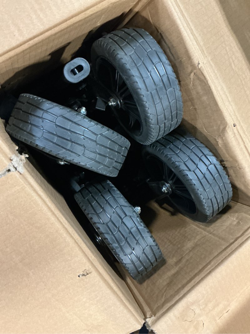 Condition photo showing As Is for 440lbs Collapsible Wagon Cart with Wheels, Large Capacity Wagons Carts Foldable, Heavy Duty Folding Utility Wagon with Side Pockets, Grocery Wagon for Beach, Camping, Sports, Transport, Black