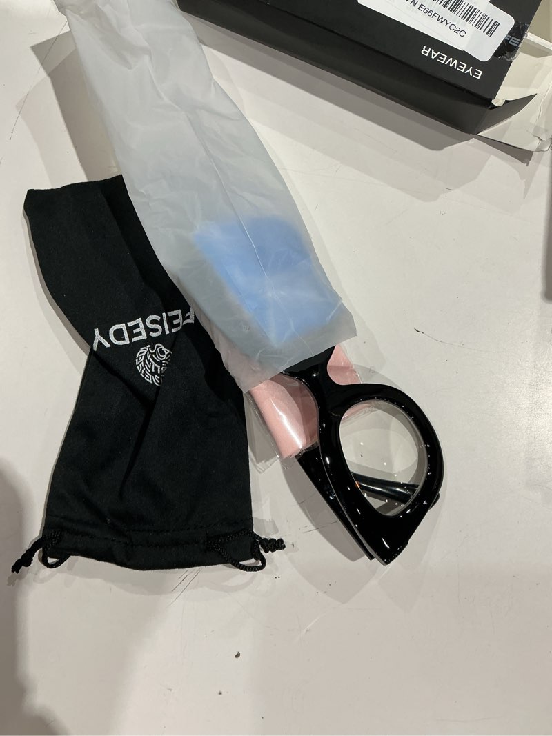 Condition photo showing Good Condition for feisedy retro oversized blue light blocking reading glasses thick frame anti glare digital eyestrain readers b2980 black 2.5x
