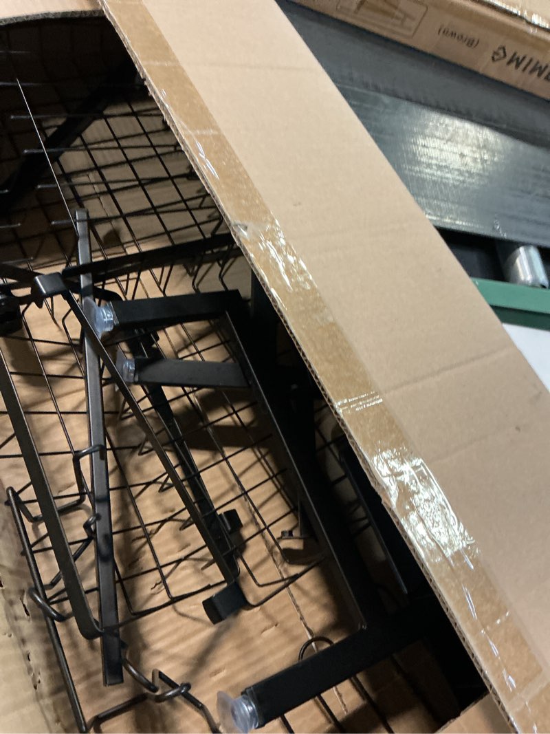 Condition photo showing As Is for YKLSLH 4 Baskets Over The Sink Dish Drying Rack, Extendable Large Capacity Sink Rack, Metal Drying Rack Saving Space,for Most Sinks (24.8 "-35.4") Black 2 tiers 4 baskets