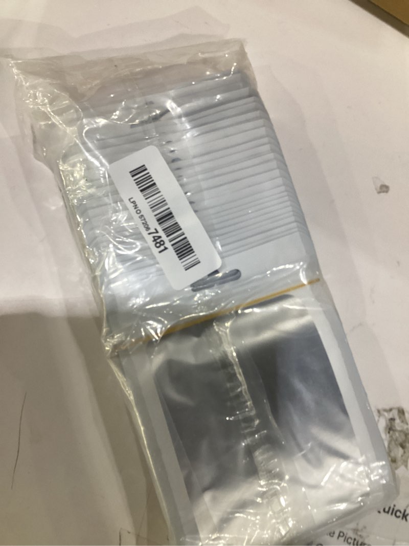 Condition photo showing Good Condition for anznku 100 pcs resealable mylar bags with frosted clear window packaging bags foil pouch zipper bag for food self sealing storage supplies (4.13x5.91, white) white 4.13x5.91 inches