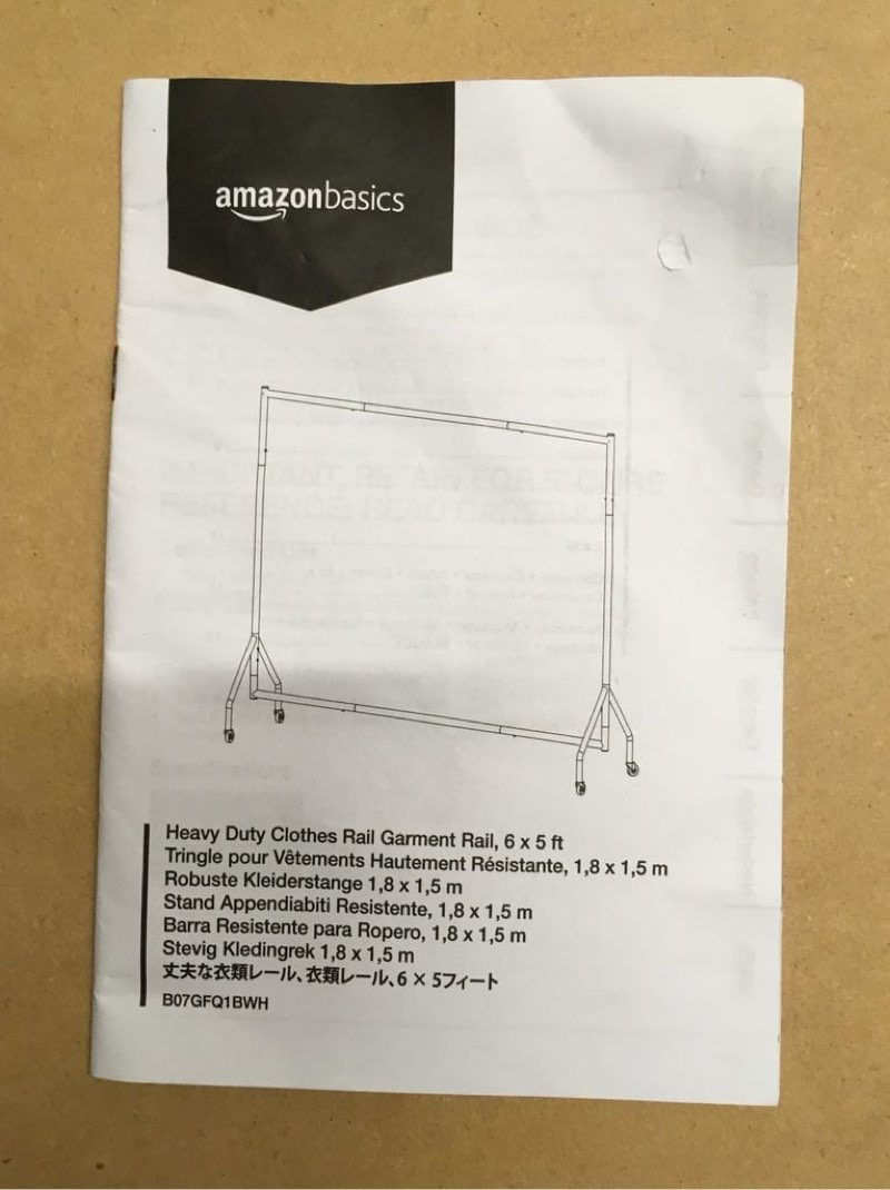 Black Amazon Rolling Metal Rack With Wheels, Used 