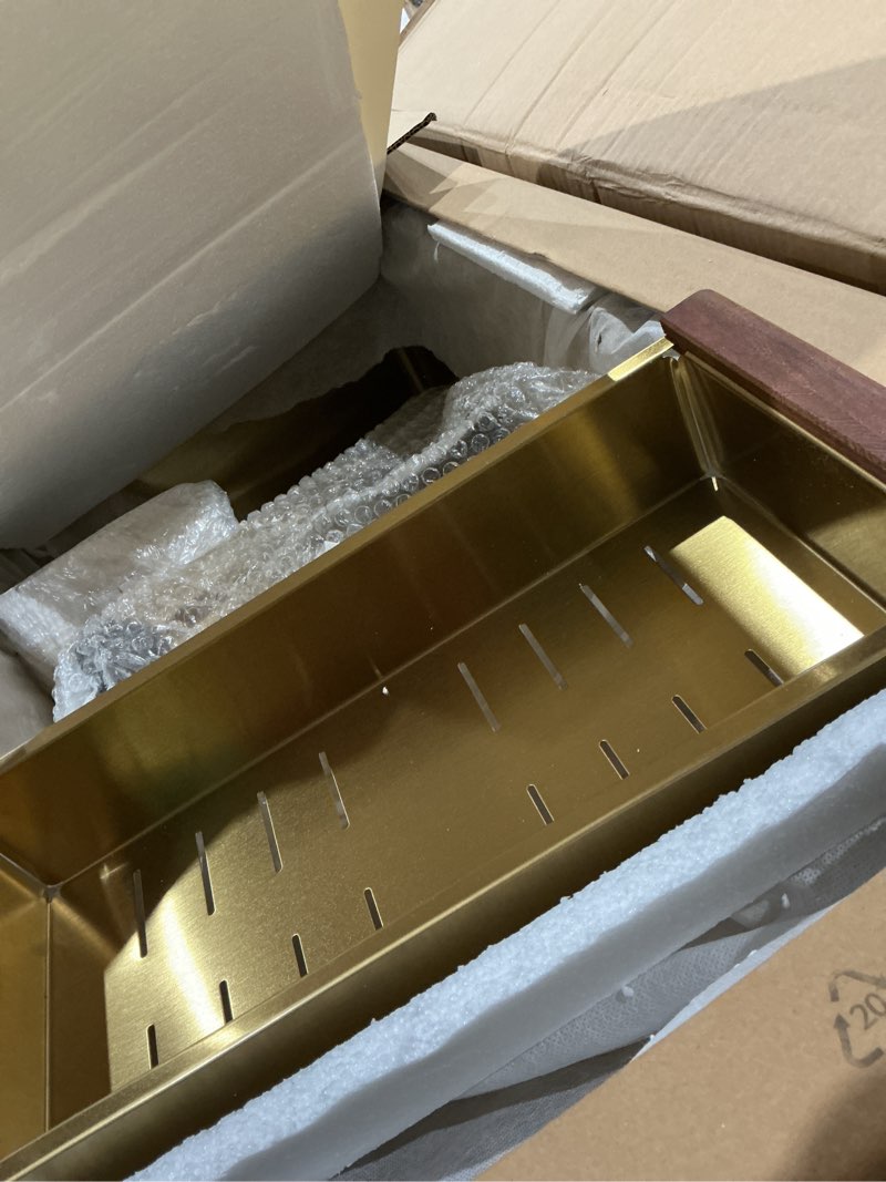Condition photo showing As Is for azuni  stainless steel double bowl dual mount kitchen sink - brushed stainless steel - brushed stainless steel