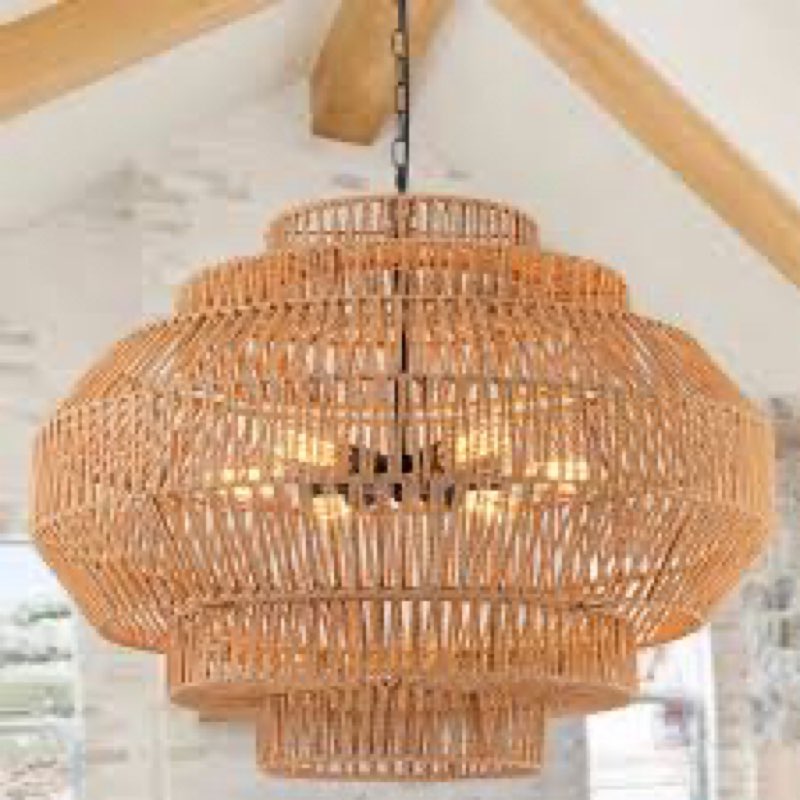 large rattan chandelier boho pendant light fixture dinning room chandelier boho hanging light 31.5in