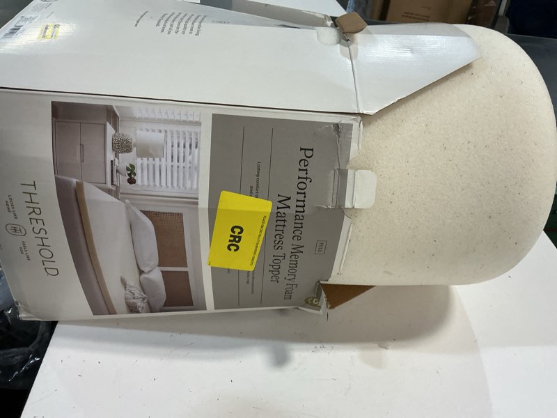 Condition photo showing As Is for full 1.5" performance memory foam mattress topper - threshold™