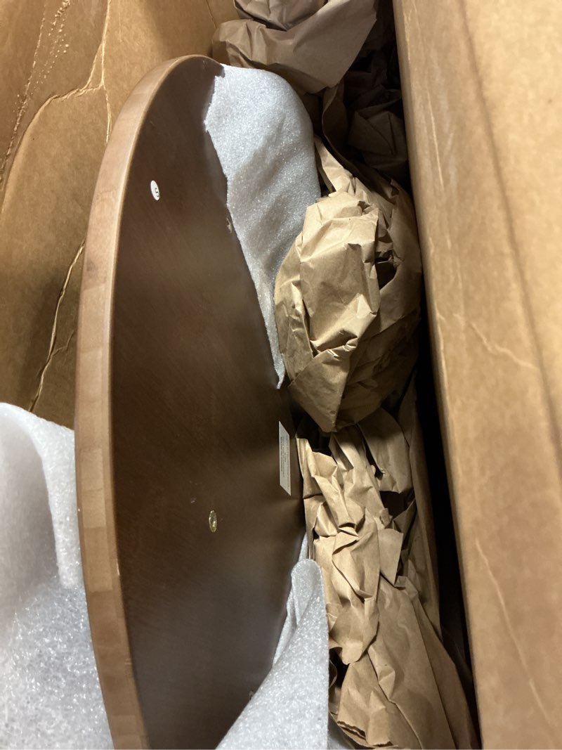 Condition photo showing As Is for HOOBRO Bamboo Dining Table, Round Dining Table for 2, 27.5" Kitchen Table for Small Space, Writing Table, Easy to Assemble, for Dining Room, Living Room, Office, Kitchen, Apartment, Brown BR71CZ01G1