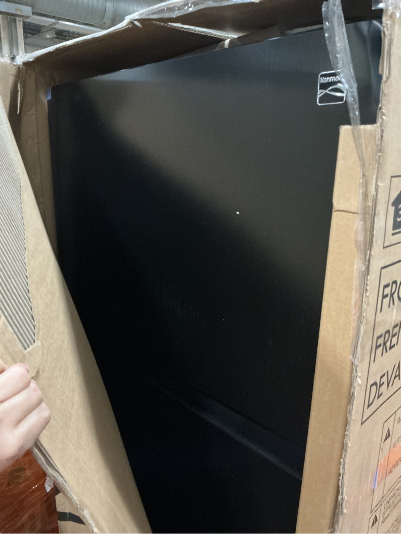 Condition photo showing Good Condition for Kenmore 33" Top Mount Refrigerator with Freezer - Adjustable Shelving, Humidity-Controlled Crispers, Optional Ice Maker, LED Lighting, ENERGY STAR Certified, 20.5 cu. ft. Capacity - Black 20.5 cu ft Black