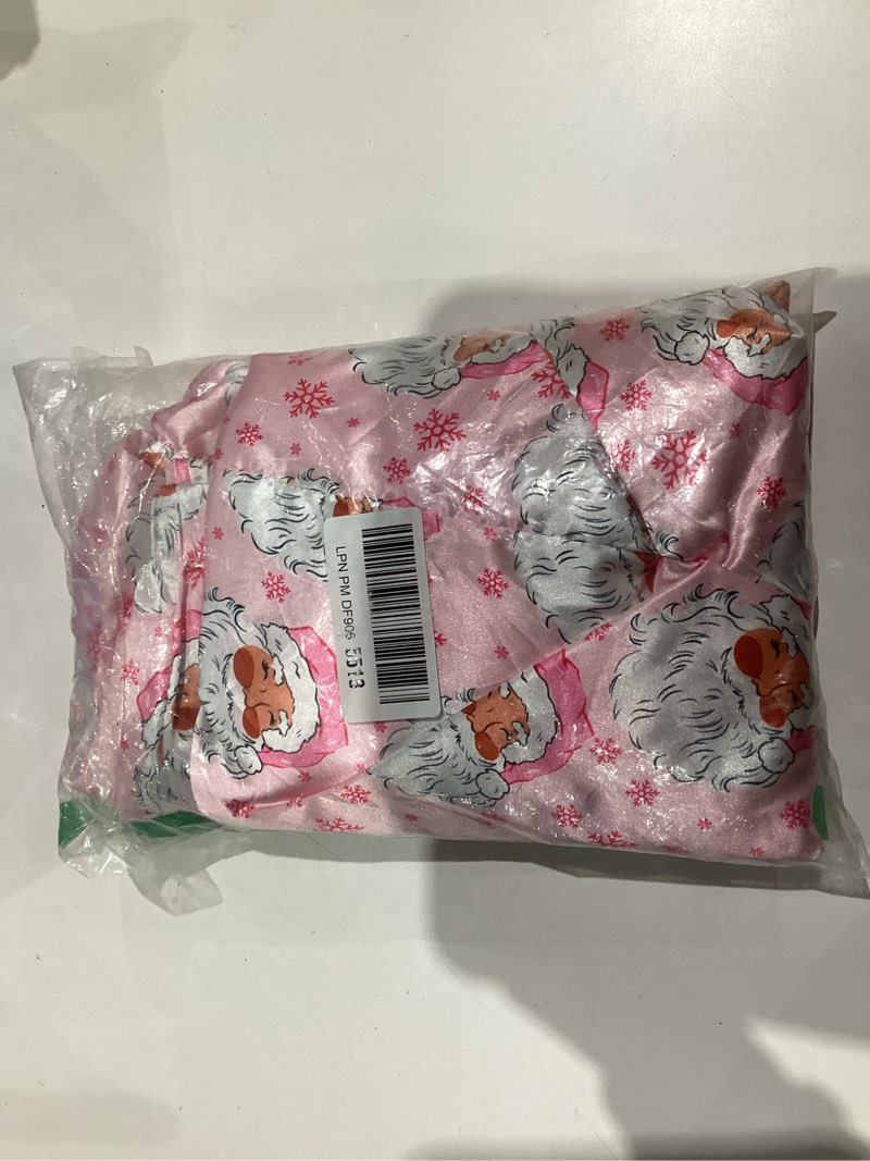 Condition photo showing Good Condition for Women Christmas Pajama Sets Long Sleeve Button Down Fur Trim Shirt Matching Pants 2 Piece Lounge Set Sleepwear Small Pink