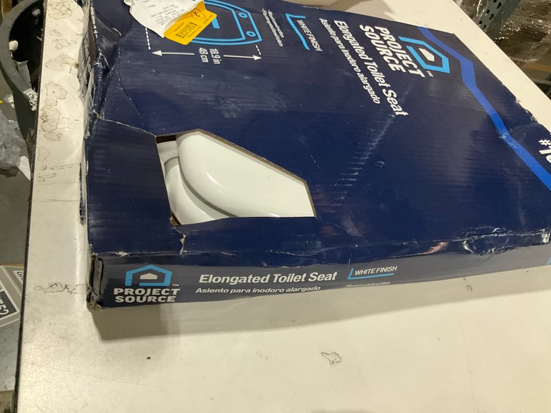 Project Source Wood White Elongated Toilet Seat