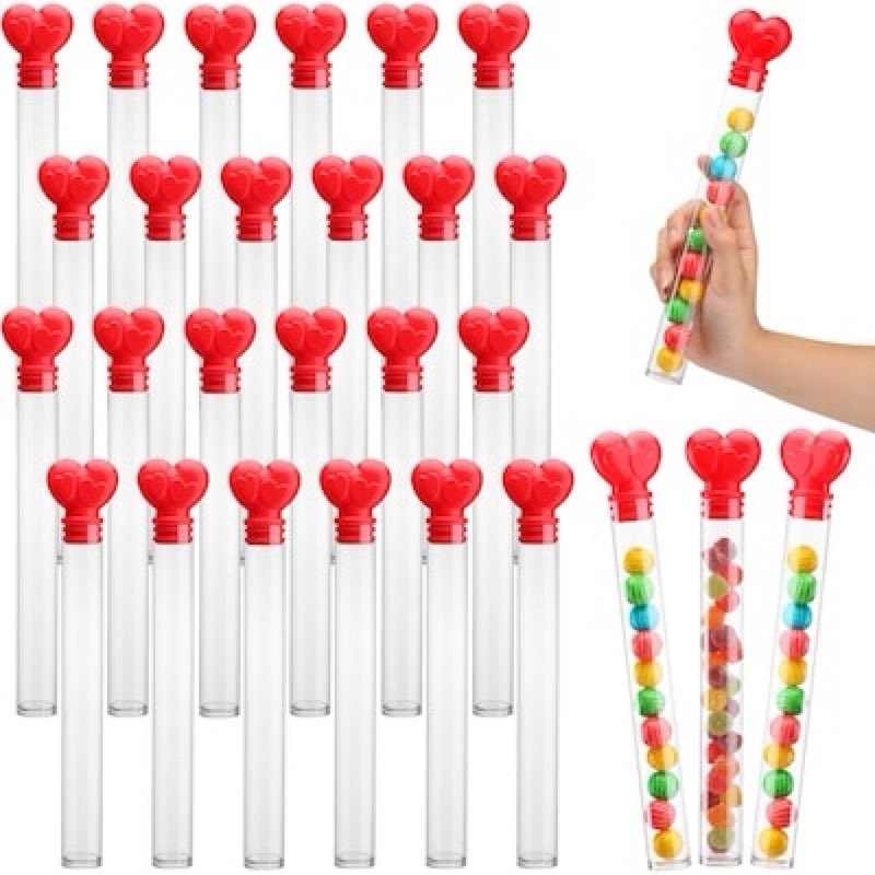 Northlight Heart-Shape Valentine's Day Candy Tubes - Red