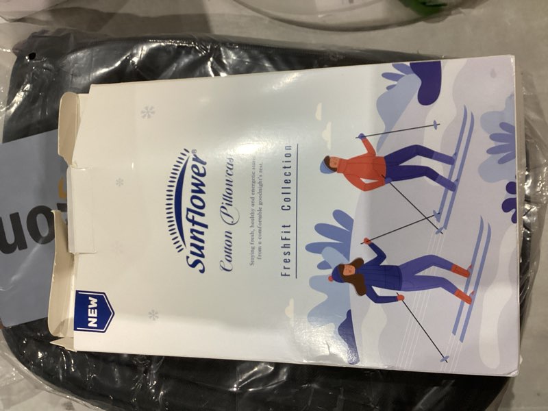 Condition photo showing Good Condition for Sunflower Queen Pillowcases Set of 2, 100% Cotton Queen Pillow Cases 2, 20×30 inches Bright White, Soft and Breathable Queen (20"x30") Bright White