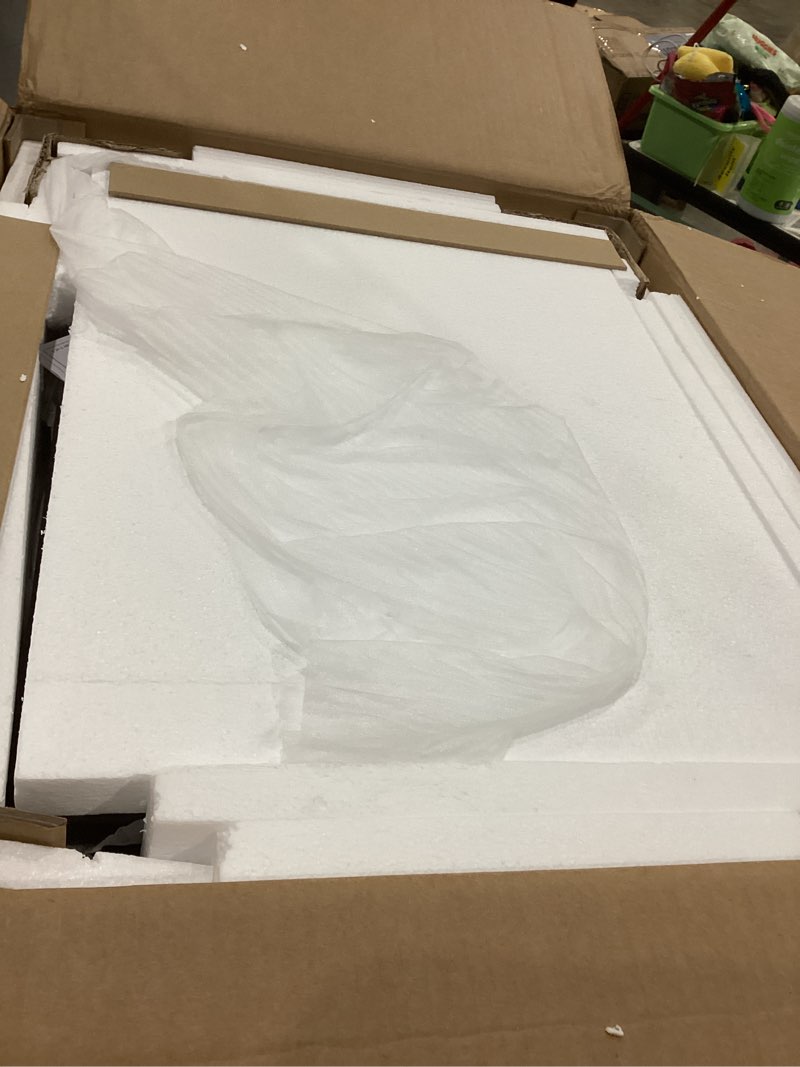 Condition photo showing As Is for Muwuele Solid Wood Small Vanity Desk with Mirror and Lights, Narrow Makeup Vanity for Small Space, Flip Top Vanity Side Table, 3 Color Modes & Adjustable Brightness, 19.6" Slim Dressing Table, Black Black 19.6" Wide