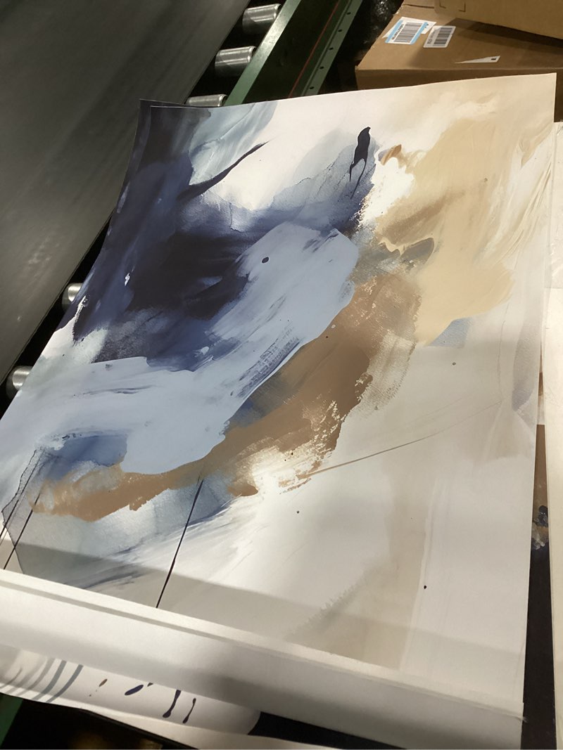 Condition photo showing Good Condition for (similar to) 3 cnt ocean wall art decor for living room blue abstract seascape canvas picture for wall modern beach art print for bedroom large abstract artwork painting for bathroom home office decorations(36\" x 24\") blue abstract wall art 36\"l x 24\"w