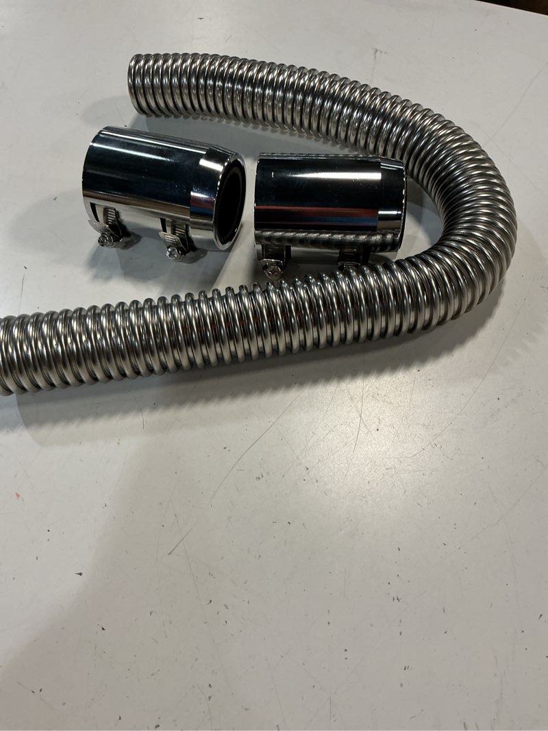 Condition photo showing Good Condition for blackhorse-racing 24" stainless steel radiator flexible coolant water hose kit with caps universal silver 24 inch