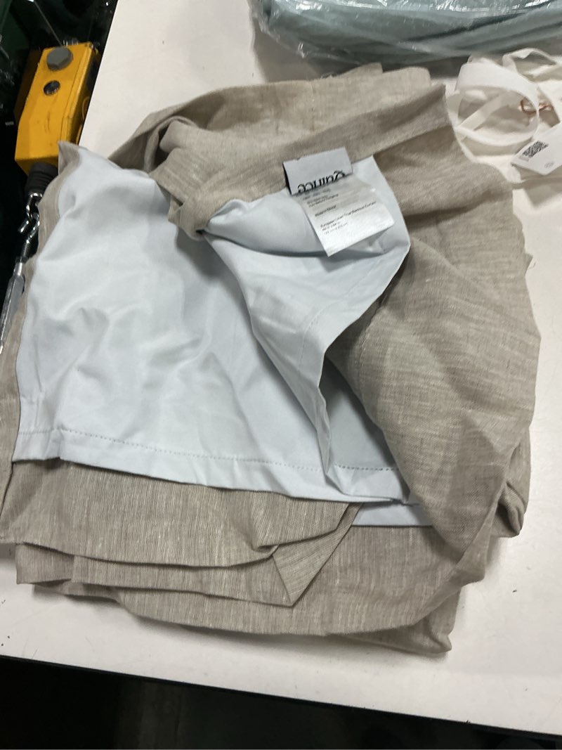 Condition photo showing As Is for quince european linen room darkening curtain - single panel color flax 48*84 inc 