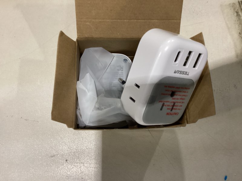 Condition photo showing As Is for 2 pack european plug adapter usb c, tessan us to europe adapter 4 outlets 3 usb charger, type c international power adaptor to italy spain france portugal iceland germany, europe travel essentials type c-most of europe