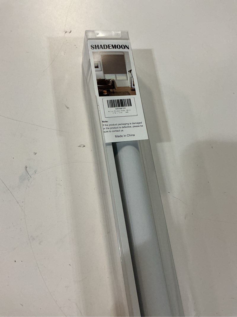 Condition photo showing New/Like New for shademoon blackout cordless roller shades for windows,free-stop system blind with valance,pull down room darkening indoor shades,thermal insulated uv blocking fabric,home office(white,17" w x 72" h) white 17"w x 72"h