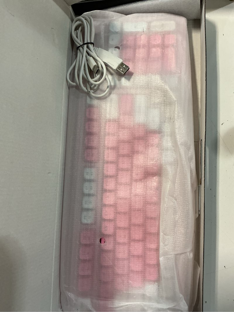 Condition photo showing Good Condition for aula 99 key keyboard, wireless gaming keyboard bluetooth computer keyboards creamy cute with number pad rgb backlit tri-mode bt/2.4ghz/usb-c - pink
