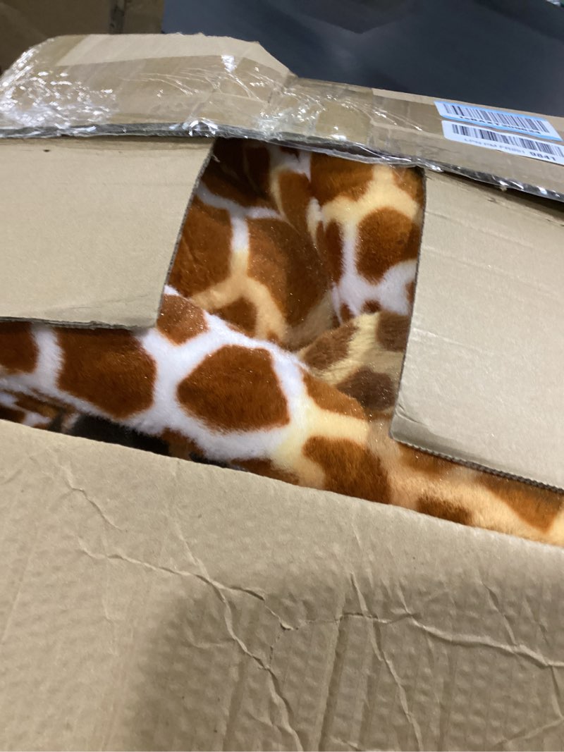 Condition photo showing Good Condition for Giant Stuffed Giraffe Animal Set, 47 Inch Large Giraffe Plush Toy for Kids with Bird & Basket & Leaves & Card, Toddler Lifelike Standing Toys Stuffed Animal Gift for Girls Boys