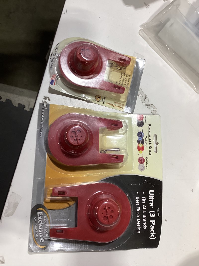 Condition photo showing As Is for korky 100 ultra high performance universal 2" flapper, 3 pack 3 pack 3 pack
