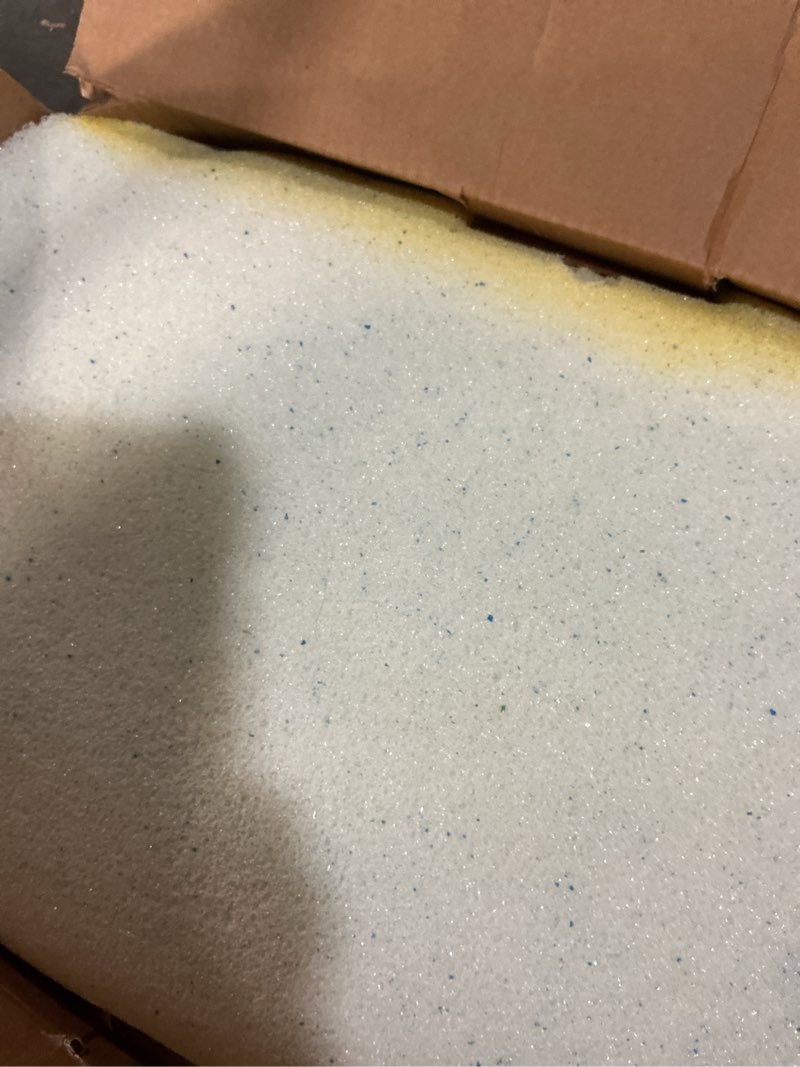 Condition photo showing As Is for allswell 4” memory foam mattress topper infused with cooling diamond gel  full