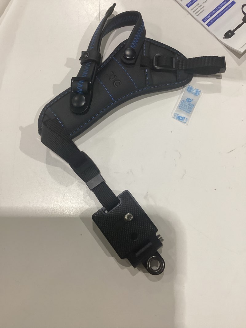 Condition photo showing Good Condition for jjc deluxe microfiber camera hand strap, secure padded camera wrist strap | for canon nikon sony fuji fujifilm olympus dslr and mirrorless cameras, must have photography accessories for photographers blue thread