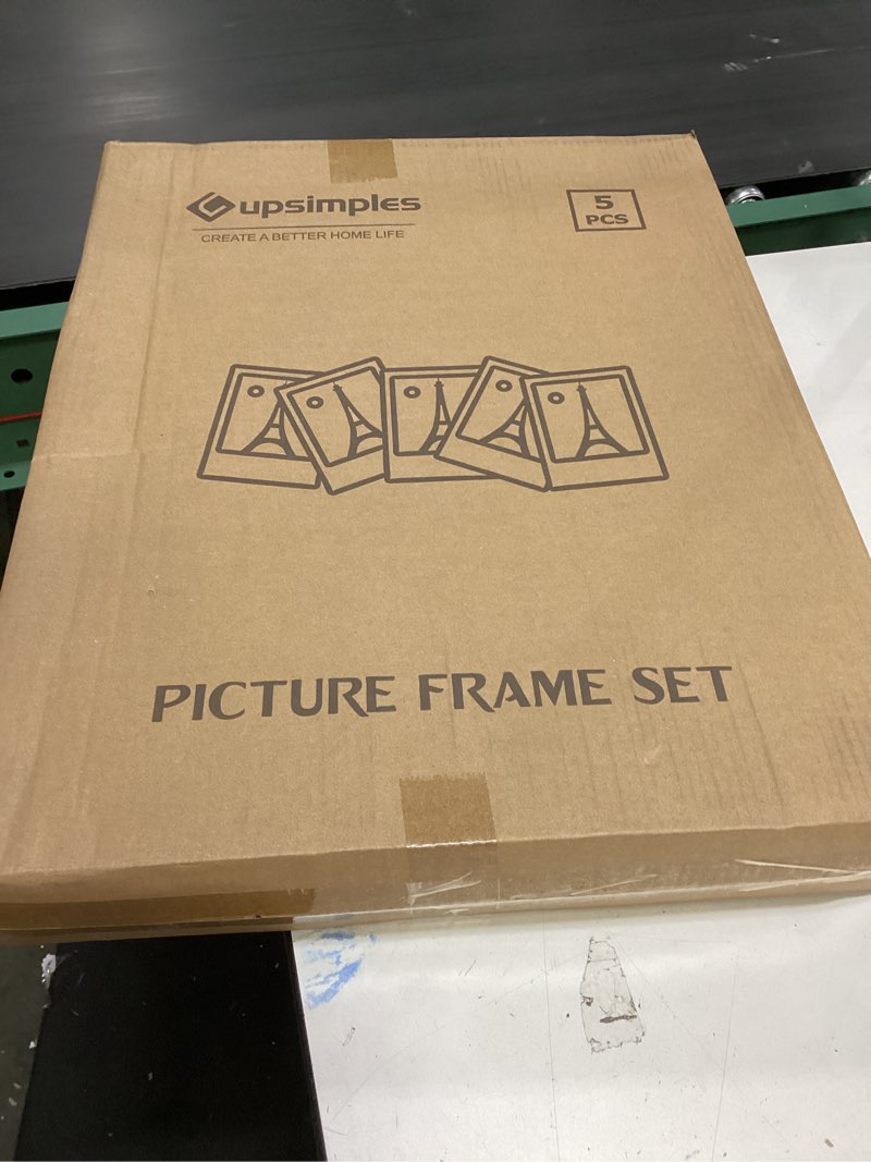 Condition photo showing New/Like New for upsimples 18x24 Picture Frame Set of 5, Display Pictures 16x20 with Mat or 18 x 24 Without, Wall Gallery Poster Frames, Black Black 18x24