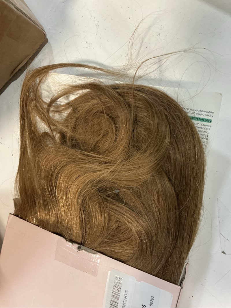 Condition photo showing Good Condition for clip in hair extensions real human hair, my-lady human hair clip in extensions, 14inch 120g 8pcs hair extensions clip ins, seamless human hair straight light brown #6 light brown 14 inch