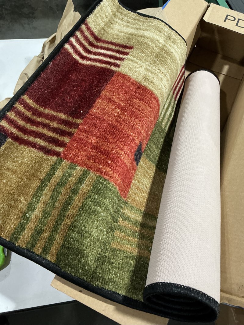 Condition photo showing Good Condition for Mohawk Home Alliance Modern Geometric 2' 6" x 3' 10" Area Rug - Red - Perfect for Living Room, Dining Room, Office