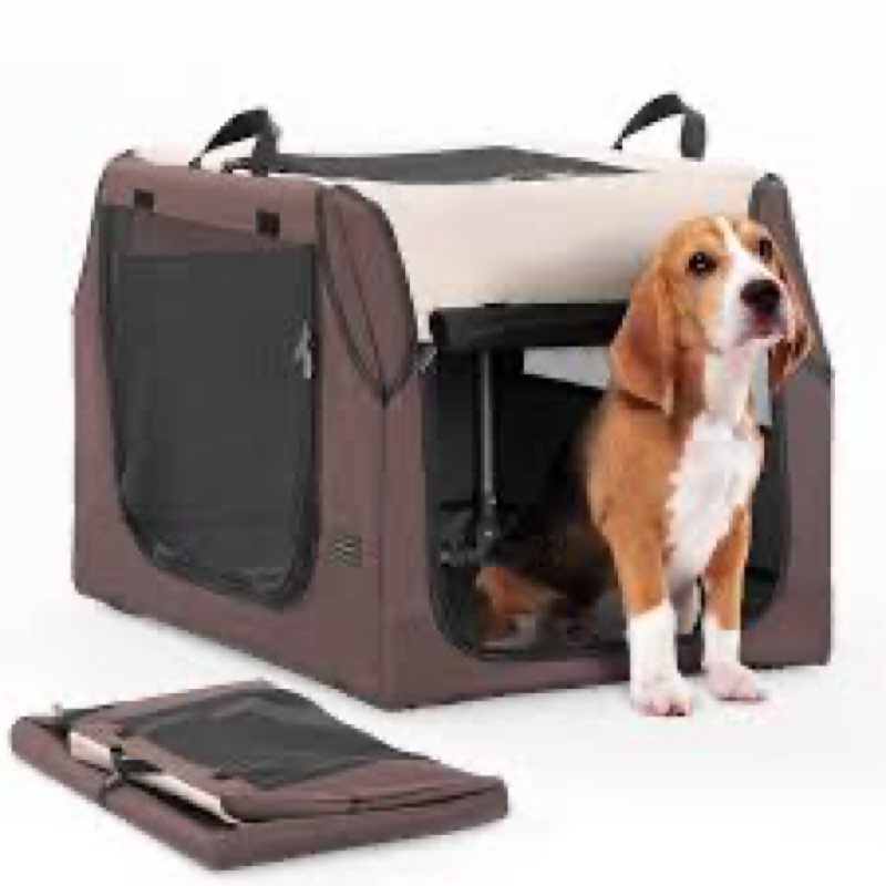 Petsfit Three Door Collapsible Soft Sided Dog & Cat Crate, 