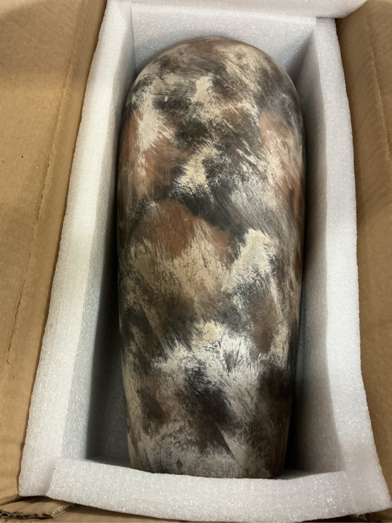 Condition photo showing Good Condition for 15 Inch Ceramic Rustic Farmhouse Vase, Handmade Pottery Flower Vases for Home Decor, Brown Ceramic Vase for Living Room, Table Centerpieces & Shelf Decor, Wedding Gifts Brown Large