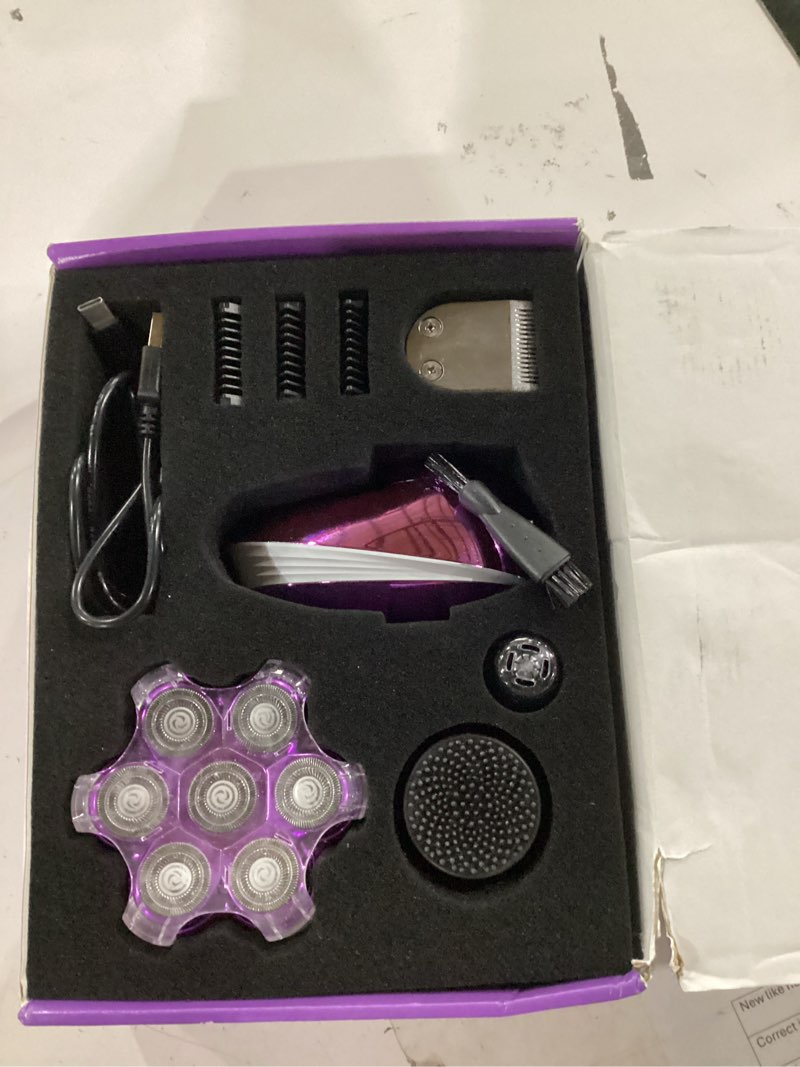 Condition photo showing Good Condition for 5-in-1 electric razors for women, 7d magnetic heads full body shaver, waterproof wet dry hair remover with led display, rechargeable bikini trimmer for underarms, face, legs, lips, arms (purple)