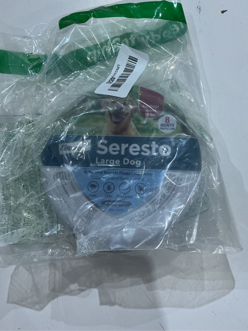 Condition photo showing Good Condition for seresto flea & tick collar for dogs over 18 lbs., treatment & prevention, vet-recommend, 8 month protection 1 pack