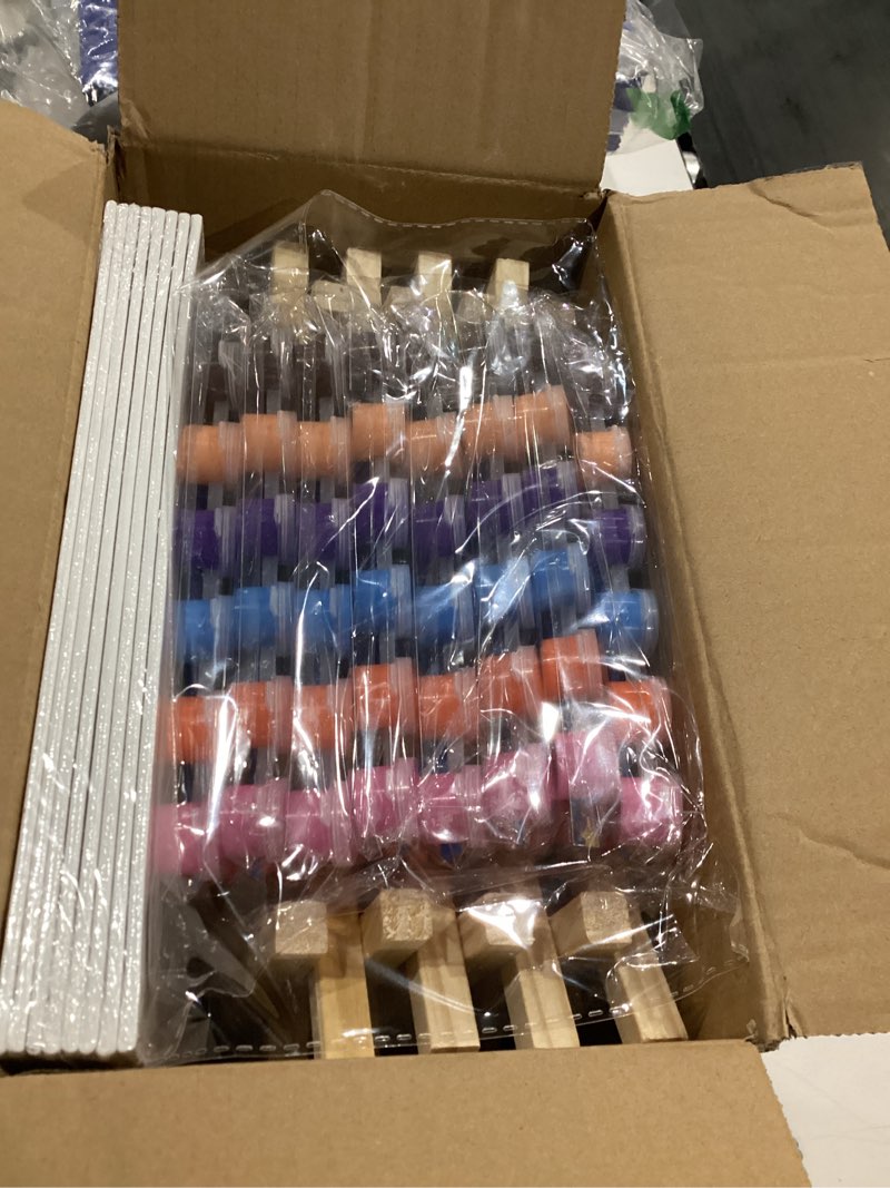 Condition photo showing Good Condition for 8 Pack 8 * 10In Canvas Boards for Painting, Art Canvas for Drawing with 16 Brushes & 8 Paint Trays & 16 Acrylic Paint, Mini Painting Canvas with Easel Set, Painting Kits for Adults Party Pack of 8