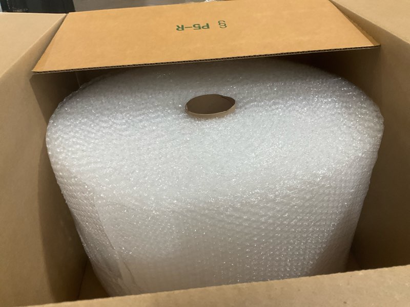 Condition photo showing Good Condition for amazon basics bubble wrap for moving, packing, shipping and storage, perforated protective cushioning for fragile items, 12-inch x 175-ft long roll, small 3/16", clear
