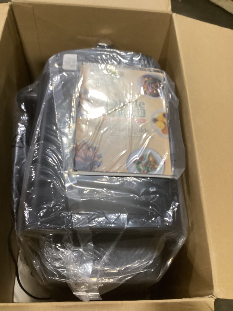 Condition photo showing Good Condition for ninja air fryer, 10qt doublestack xl 2-basket, compact design, cooks 5lb whole chicken, feeds up to 8 people, 6-in-1 air fryer, roast, bake & more, easy to clean, dishwasher safe parts, grey, sl401 10 qt