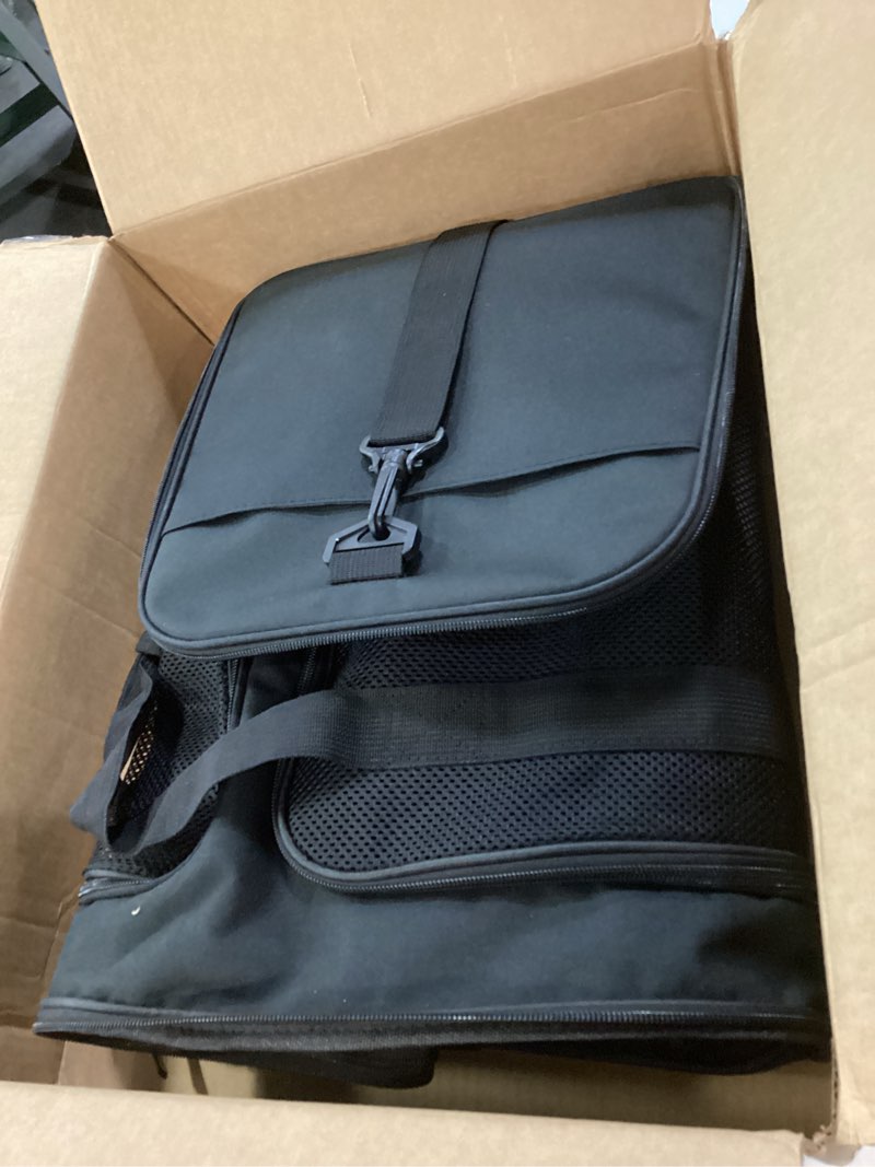 Condition photo showing Good Condition for henkelion large soft sided cat and pet carrier for cats and puppies up to 25lbs - collapsible, waterproof travel carrier - black 20.0"l x 13.0"w x 13.0"h black