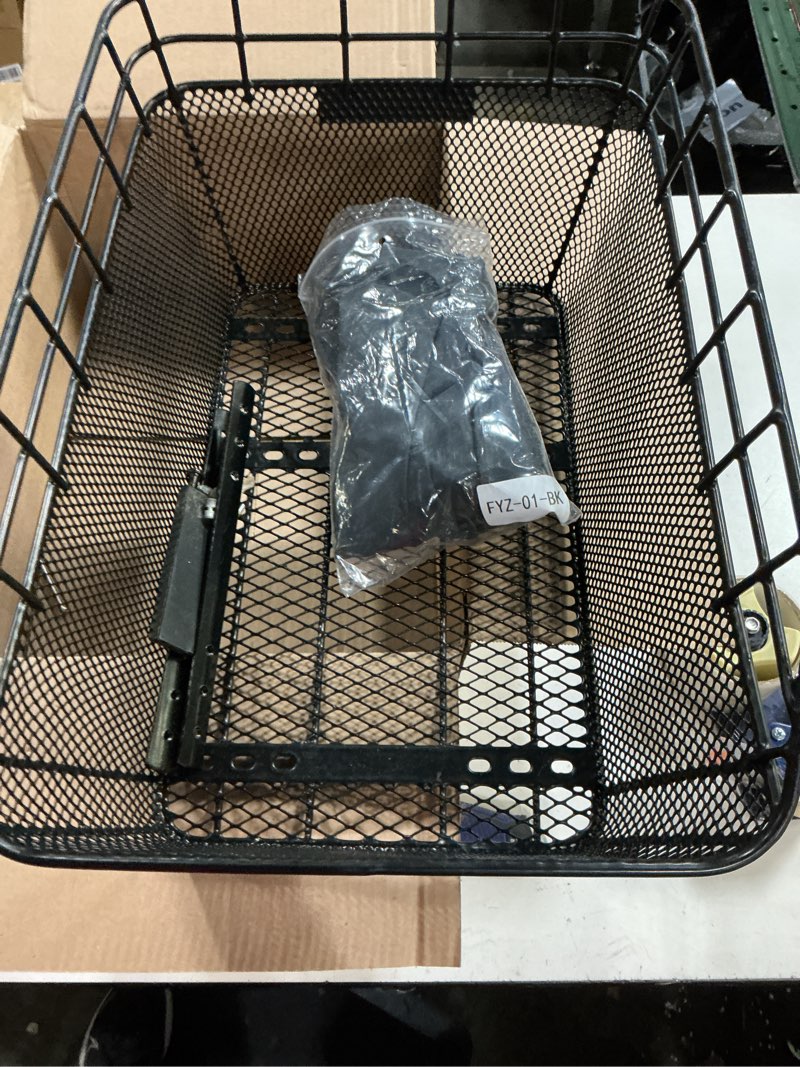 Condition photo showing Good Condition for rear bike basket - large bicycle rear basket with cargo net and waterproof cover, wire bike baskets rear large capacity (no bike rack included)
