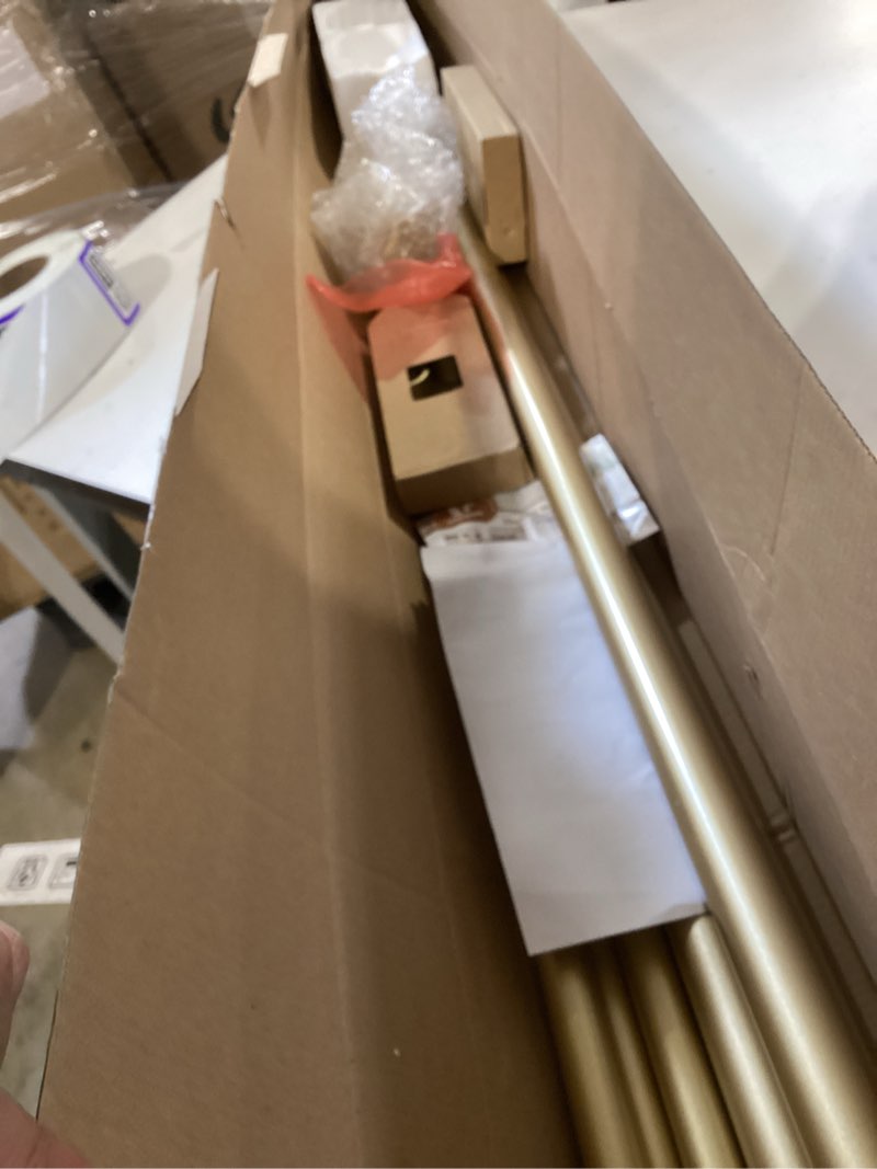Condition photo showing Good Condition for luxury gold double curtain rod for windows 140 to 195 inch, usfook 1 inch extra long adjustable curtain pole, heavy duty crystal double window rods for sliding glass door 140-195" luxury gold