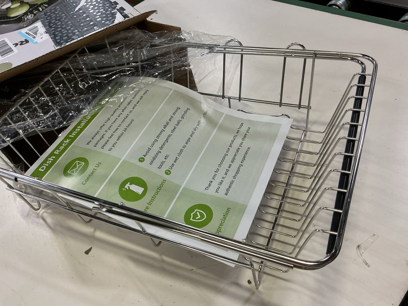Condition photo showing Good Condition for jasiway dish drying rack in sink, expandable stainless steel dish drainers for kitchen counter, dish dryer rack for inside sink, over the sink dish racks with utensil holder, silver silver for 11.5"-30"w sink