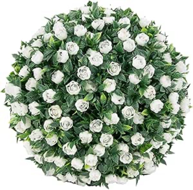 Simulation Plant Flower Hanging Topiary Ball 7.8inch DIY Landscaping Multipurpose PE Material Decoration for Balcony, Wedding and Home Decor, Style set of 4