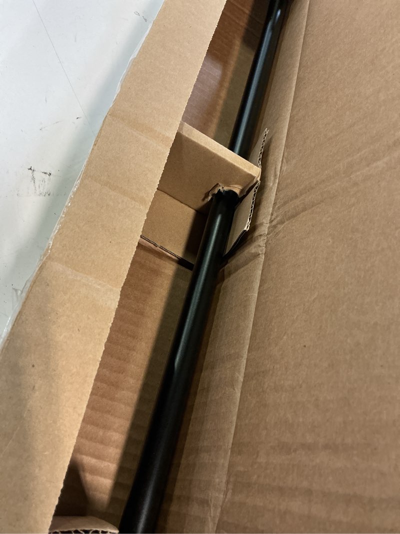 Condition photo showing Good Condition for amazon basics room darkening blackout curtain rod for bedroom and living room, curved, wraps around, blocks light, for heavy curtains, 48" to 88", black black 48" to 88" single rod