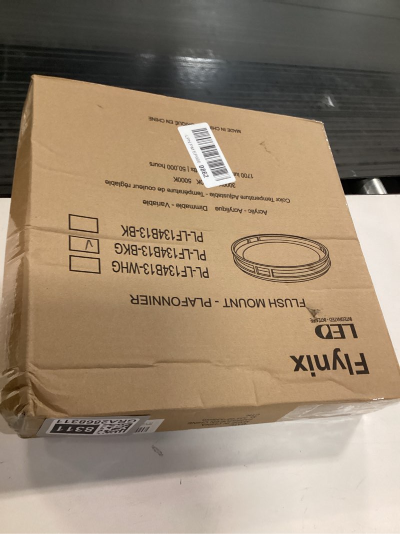 Condition photo showing New/Like New for 13 Inch LED Flush Mount Ceiling Light Fixture, 26W, Super Bright 1700 Lumens, 3 Color 3000K/4000K/5000K, Dimmable Ceiling Lamp for Bedroom Hallway Bathroom Kitchen Laundry (Black Gold)