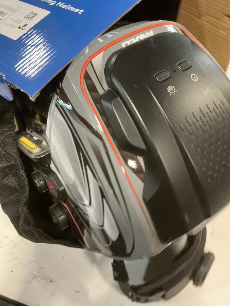 Condition photo showing New/Like New for andeli welding helmet with 4 led light, panoramic large viewing screen 3.94"x3.74" true color auto darkening welding helmet, 6 arc sensor wide shade 4/5-9/9-13 welder mask type-c charging moner led pro