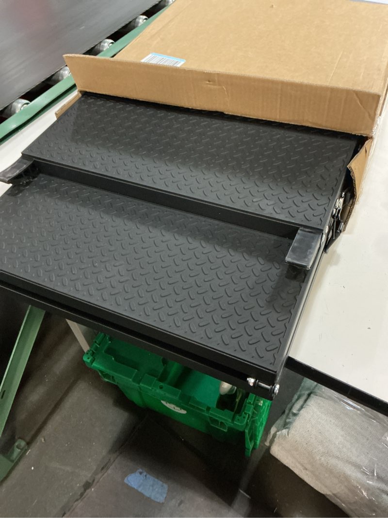 Condition photo showing Good Condition for 71" extra long dog ramp for large dogs, heavy duty metal frame pet ramp for high suvs, trucks and cars, portable folding travel dog ramps with safety latch, supports up to 350lbs