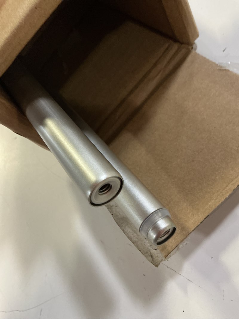 Condition photo showing As Is for amazon basics room darkening double curtain rod, adjustable length 48" to 88", rust resistant, easy installation, nickel nickel 48" to 88" double rod