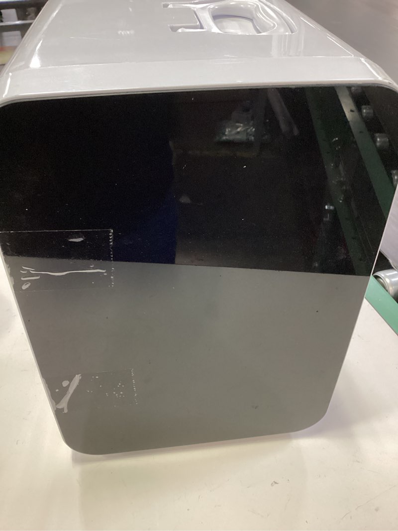 Condition photo showing As Is for antarctic star compact mini fridge, portable small refrigerator with ac/dc power, 10 liter/ 2.6 gal small cosmetics cooler for beverage, food, skincare, bedroom, office and car, white